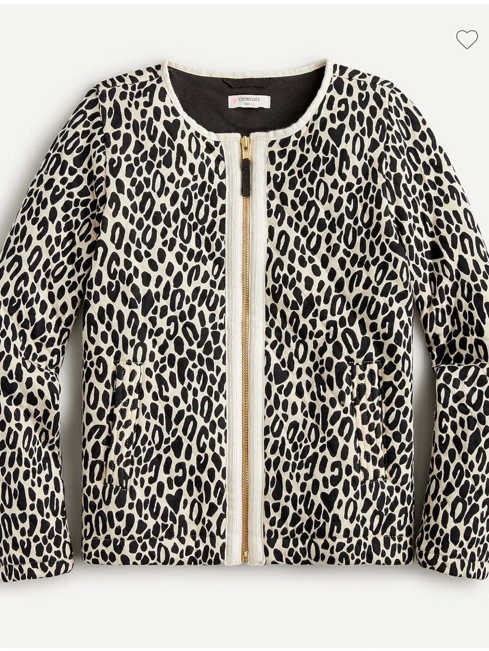Crewcuts girls’ quilted jacket in leopard print